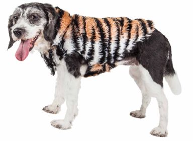 Pet Life  Luxe 'Tigerbone' Glamourous Tiger Patterned Mink Fur Dog Coat Jacket (size: X-Small)