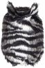 Pet Life  Luxe 'Chauffurry' Beautiful Designer Zebra Patterned Mink Fur Dog Coat Jacket