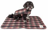 Touchdog  2-In-1 Tartan Plaided Dog Jacket With Matching Reversible Dog Mat
