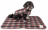 Touchdog  2-In-1 Tartan Plaided Dog Jacket With Matching Reversible Dog Mat